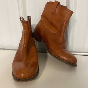 Madewell Otis Tan Leather Booties Sz 7